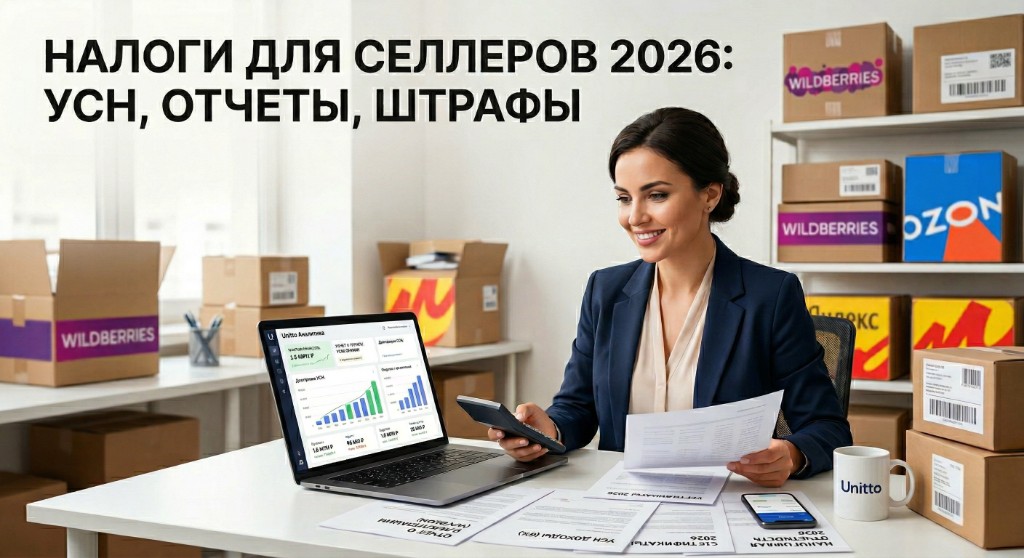 Налоги для селлеров на маркетплейсах в 2026 году: УСН, отчёты Wildberries, Ozon и Яндекс Маркет, контроль ФНС и аналитика Unitto.
