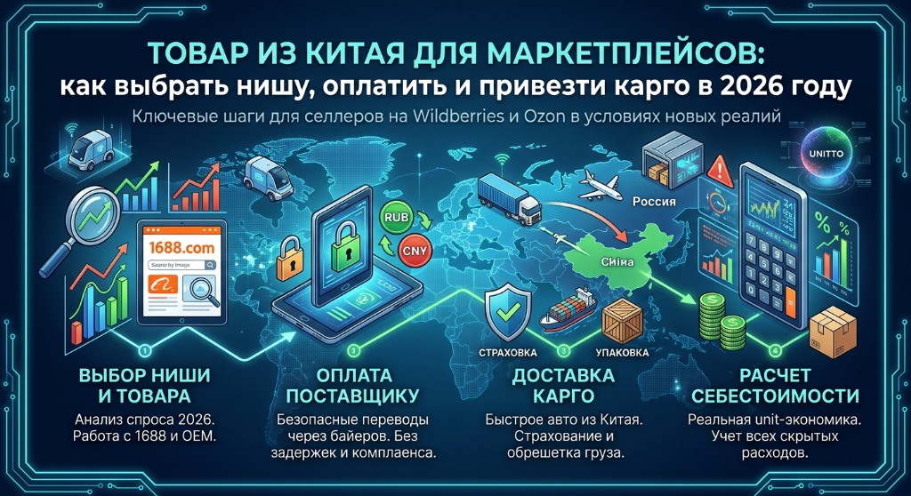 Товар из Китая для маркетплейсов: как выбрать нишу, оплатить и привезти карго в 2026 году
